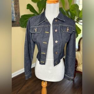 Baby Phat Denim Jacket with Black and Gold Accents